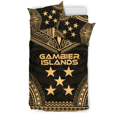 Gambier Islands Polynesian Chief Duvet Cover Set - Gold Version