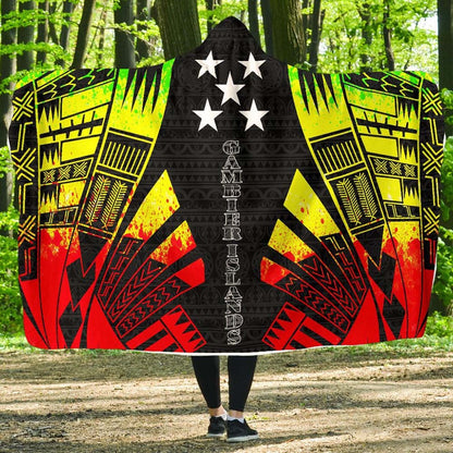 Gambier Islands Hooded Blanket - Polynesian Tattoo Reggae