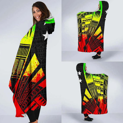 Gambier Islands Hooded Blanket - Polynesian Tattoo Reggae