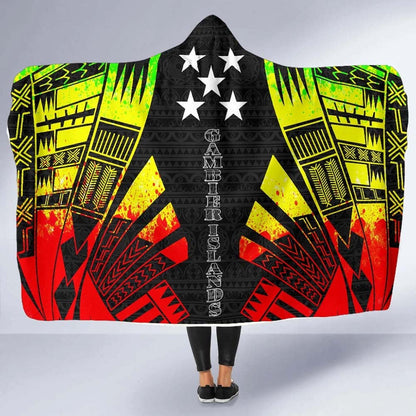 Gambier Islands Hooded Blanket - Polynesian Tattoo Reggae