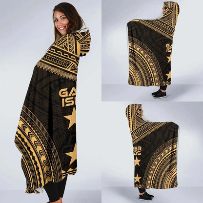Gambier Islands Polynesian Chief Hooded Blanket - Gold Version