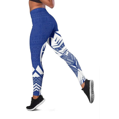 Gambier Islands Polynesian Legging - Polynesian Tattoo Flag Version