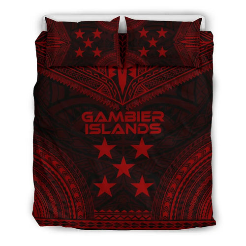 Gambier Islands Polynesian Chief Duvet Cover Set - Red Version