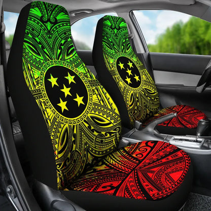 Gambier Islands Car Seat Cover - Gambier Islands Coat Of Arms Polynesian Reggae Style