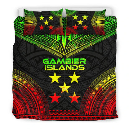 Gambier Islands Polynesian Chief Duvet Cover Set - Reggae Version