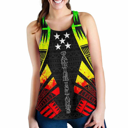 Gambier Islands Women Racerback Tank - Polynesian Tattoo Reggae