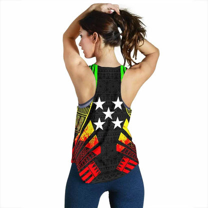 Gambier Islands Women Racerback Tank - Polynesian Tattoo Reggae