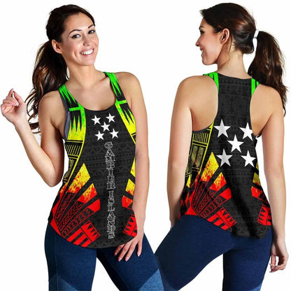 Gambier Islands Women Racerback Tank - Polynesian Tattoo Reggae