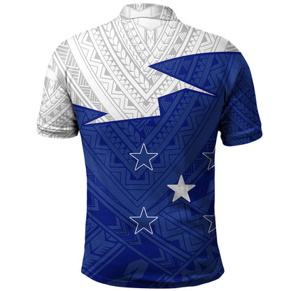 Gambier Islands Polo Shirt Polynesian Tattoo Flag And Coat Of Arms