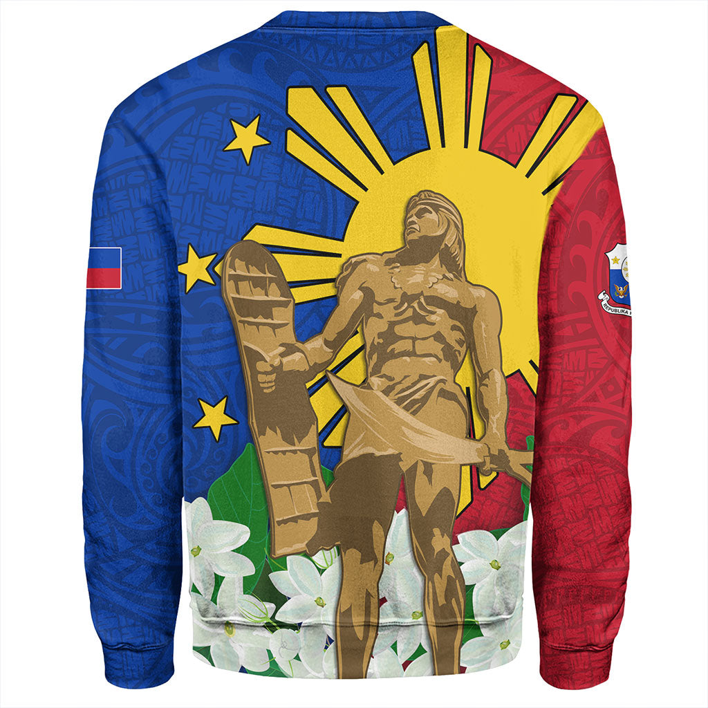 Philippines Filipinos Sweatshirt Lapu-Lapu Hero With Sampaguita Flower