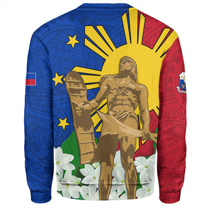 Philippines Filipinos Sweatshirt Lapu-Lapu Hero With Sampaguita Flower