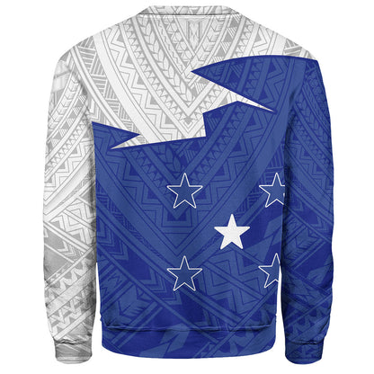 Gambier Islands Sweatshirt Polynesian Tattoo Flag And Coat Of Arms