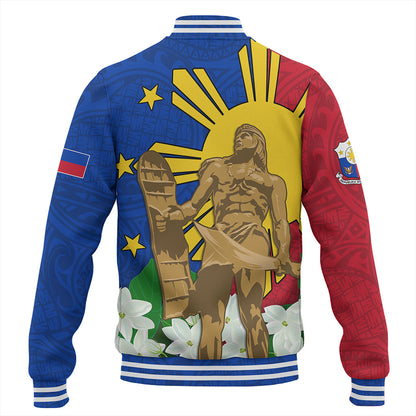 Philippines Filipinos Baseball Jacket Lapu-Lapu Hero With Sampaguita Flower