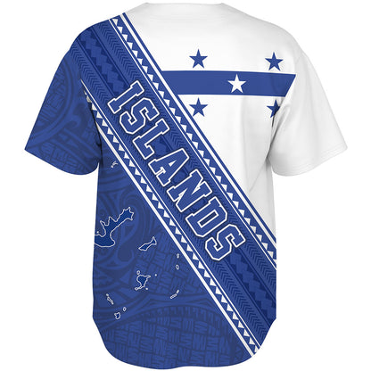 Gambier Islands Baseball Shirt Flag And Coat Of Arms