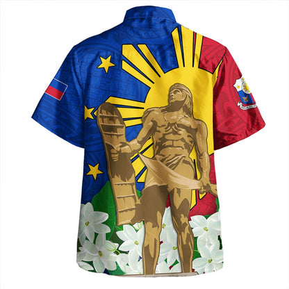 Philippines Filipinos Hawaiian Shirt Lapu-Lapu Hero With Sampaguita Flower