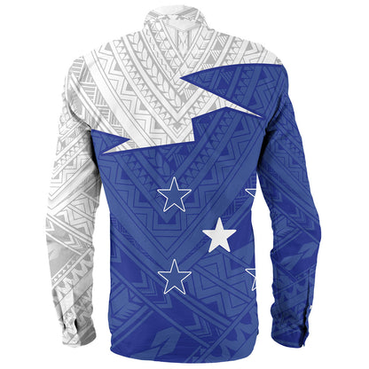 Gambier Islands Long Sleeve Shirt Polynesian Tattoo Flag And Coat Of Arms
