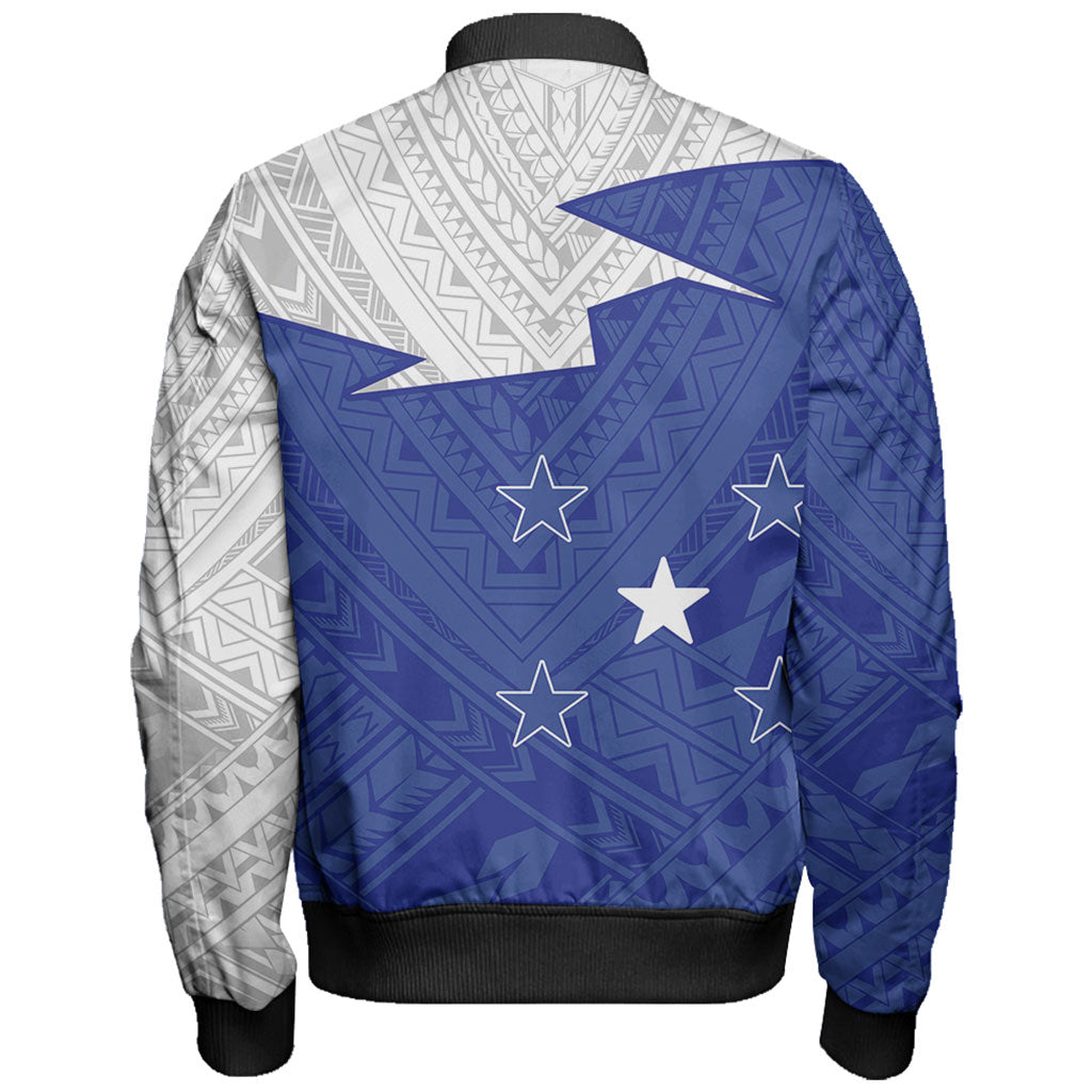 Gambier Islands Bomber Jacket Polynesian Tattoo Flag And Coat Of Arms