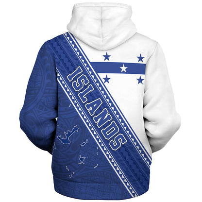 Gambier Islands Sherpa Hoodie Flag And Coat Of Arms