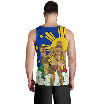 Philippines Filipinos Tank Top Lapu-Lapu Hero With Sampaguita Flower