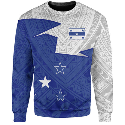 Gambier Islands Sweatshirt Polynesian Tattoo Flag And Coat Of Arms