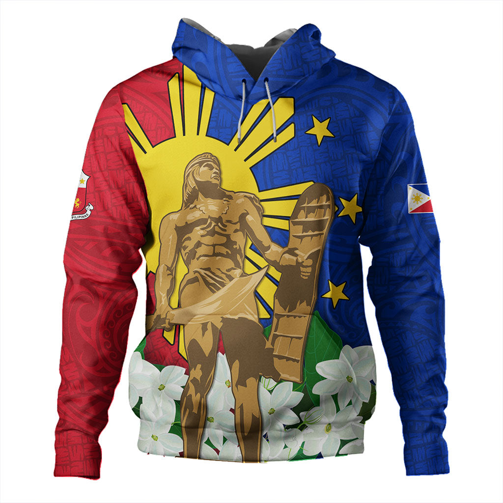 Philippines Filipinos Hoodie Lapu-Lapu Hero With Sampaguita Flower