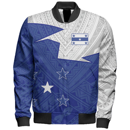 Gambier Islands Bomber Jacket Polynesian Tattoo Flag And Coat Of Arms