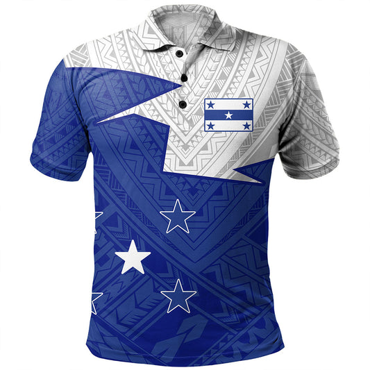 Gambier Islands Polo Shirt Polynesian Tattoo Flag And Coat Of Arms