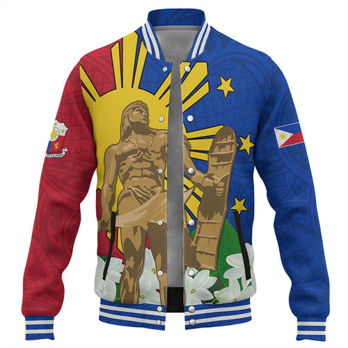 Philippines Filipinos Baseball Jacket Lapu-Lapu Hero With Sampaguita Flower