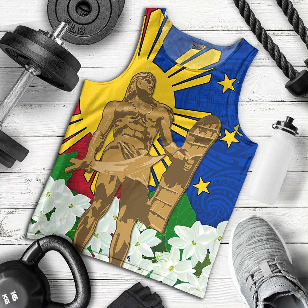 Philippines Filipinos Tank Top Lapu-Lapu Hero With Sampaguita Flower