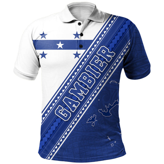 Gambier Islands Polo Shirt Flag And Coat Of Arms