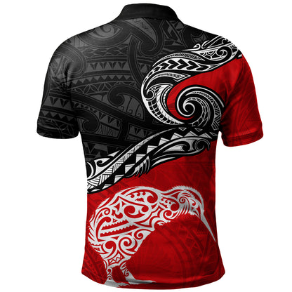 New Zealand Polo Shirt Maori Tribal Design Flag With Kiwi Bird