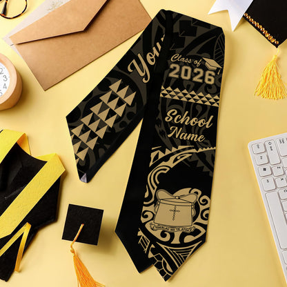 Tokelau Graduation Stole Custom Class 2026 Tribal Kakau Style