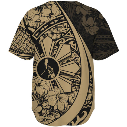 Philippines Filipinos Baseball Shirt Custom National Sampaguita Flower Symbols Style