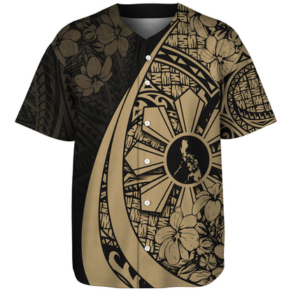 Philippines Filipinos Baseball Shirt Custom National Sampaguita Flower Symbols Style