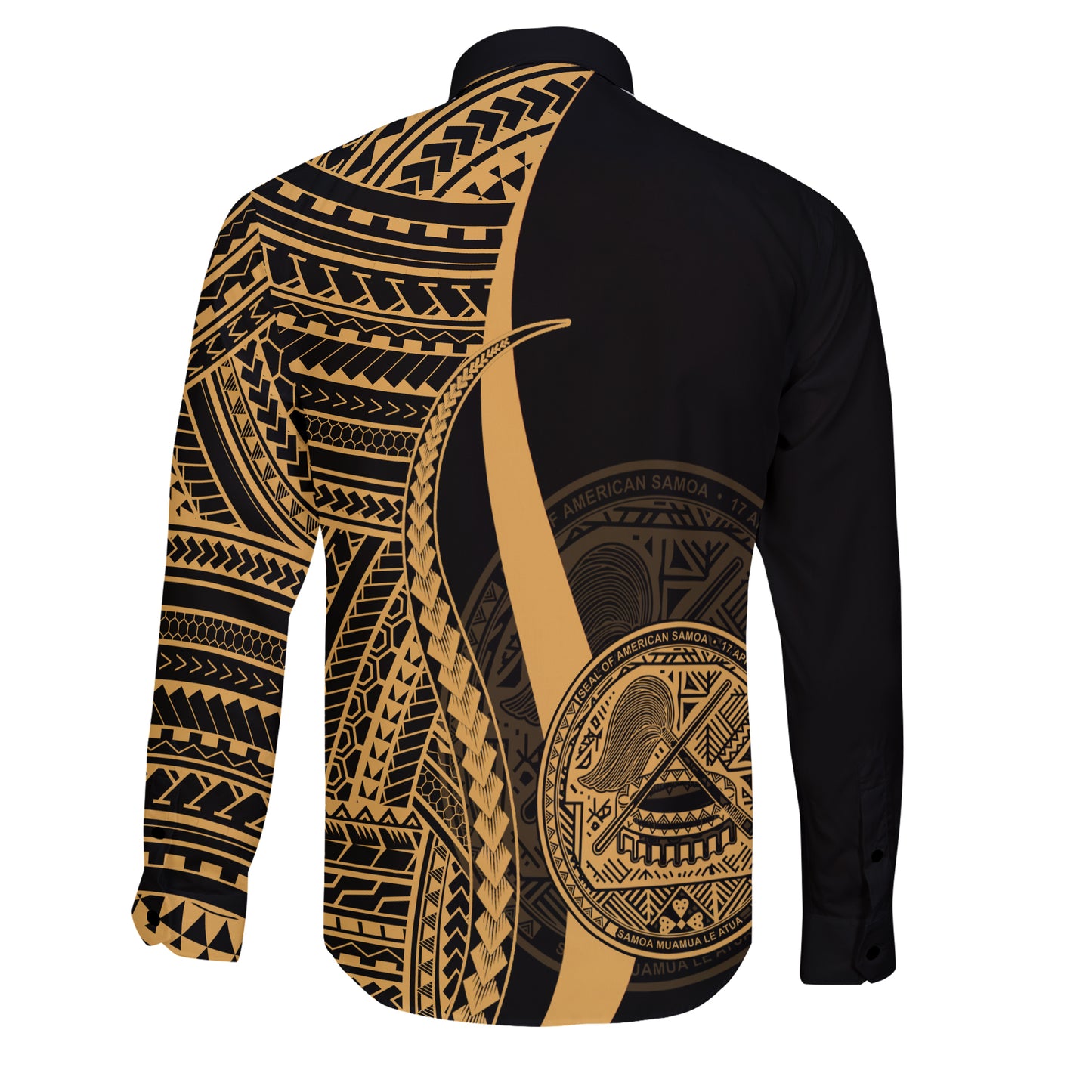 American Samoa Long Sleeve Shirt - Polynesian Tentacle Tribal Pattern