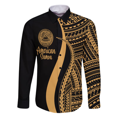 American Samoa Long Sleeve Shirt - Polynesian Tentacle Tribal Pattern
