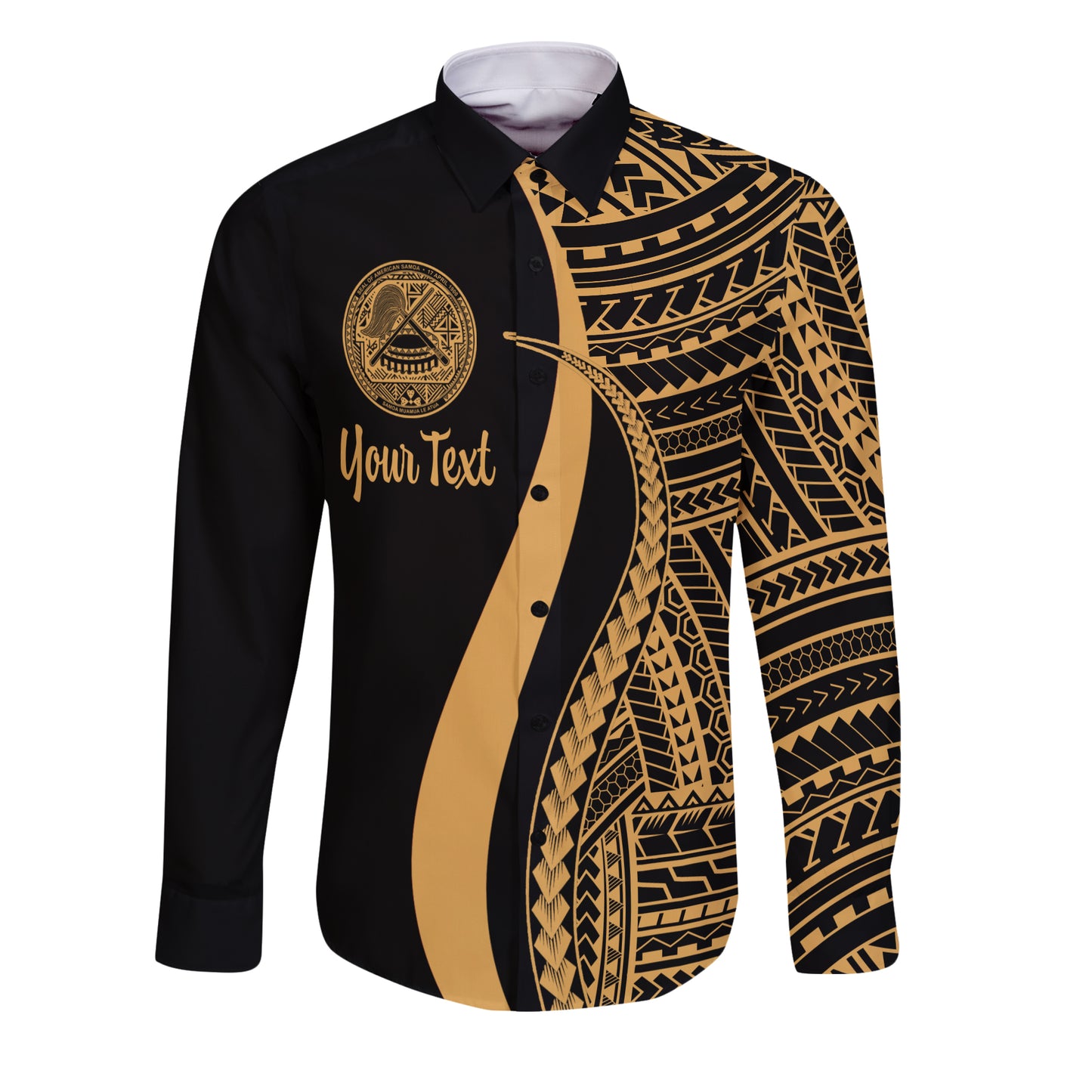 American Samoa Long Sleeve Shirt - Polynesian Tentacle Tribal Pattern