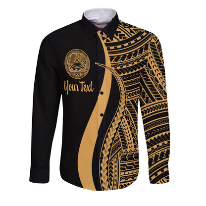 American Samoa Long Sleeve Shirt - Polynesian Tentacle Tribal Pattern