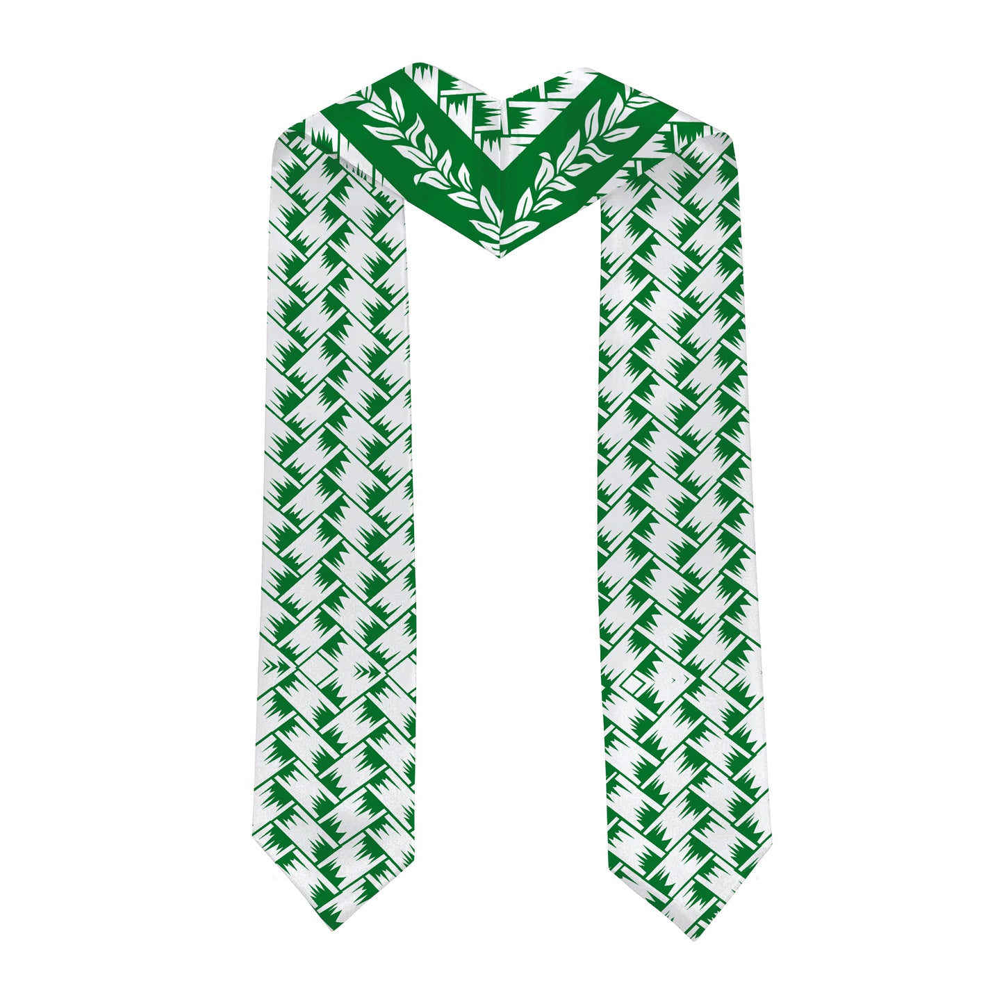 Hawaii Graduation Stole Custom Class 2026 Plumeria Flower Lauhala Style