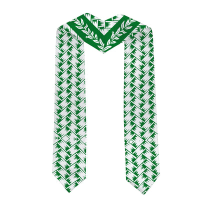 Hawaii Graduation Stole Custom Class 2026 Plumeria Flower Lauhala Style