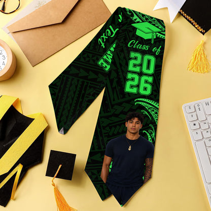 Hawaii Graduation Stole Custom Class 2026 Tribal Wave