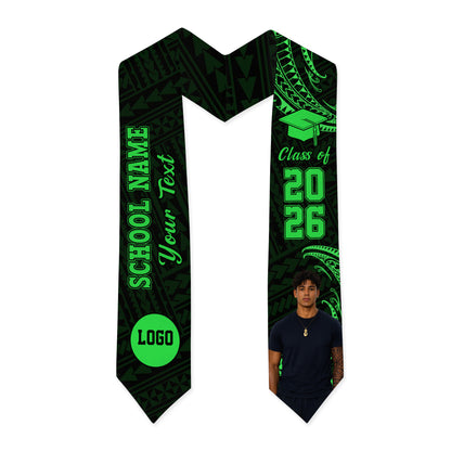 Hawaii Graduation Stole Custom Class 2026 Tribal Wave