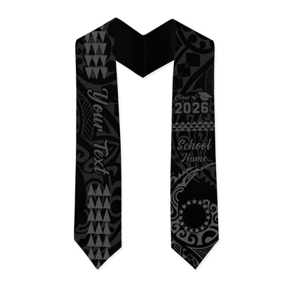 Cook Islands Graduation Stole Custom Class 2026 Tribal Kakau Style