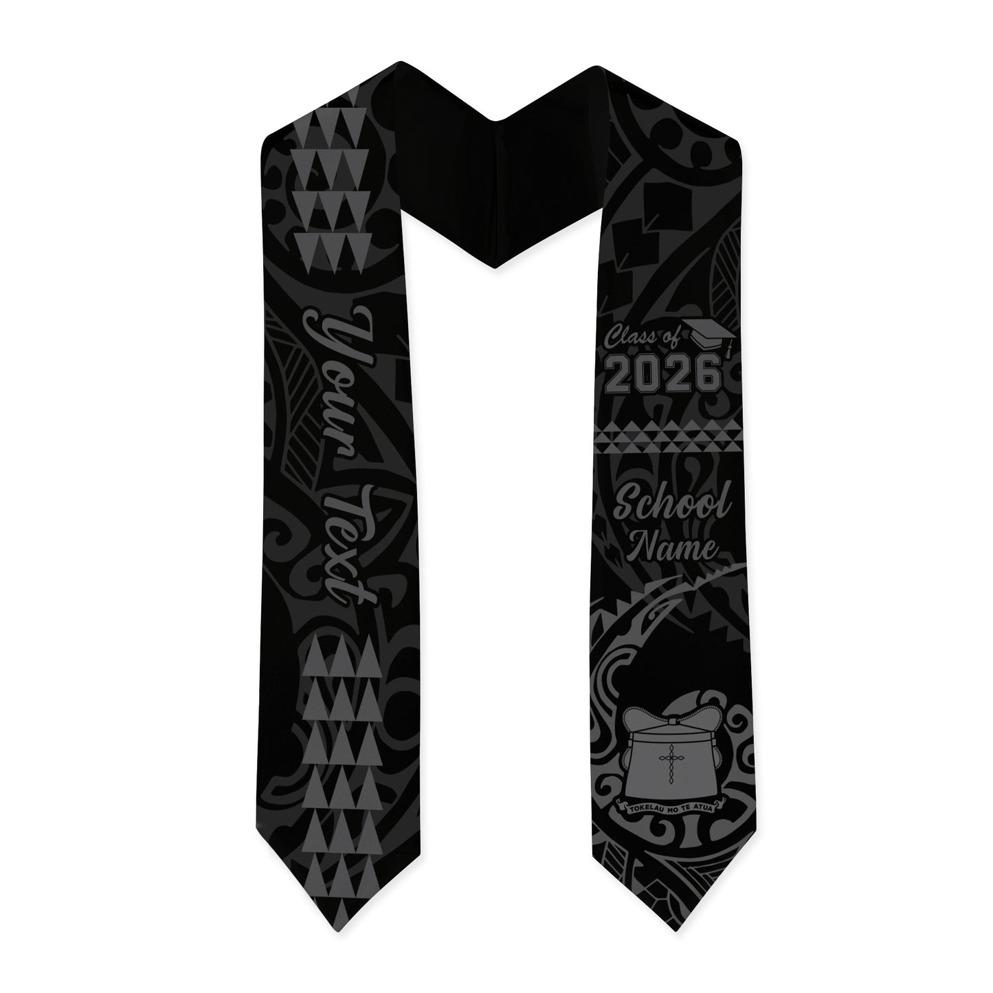 Tokelau Graduation Stole Custom Class 2026 Tribal Kakau Style