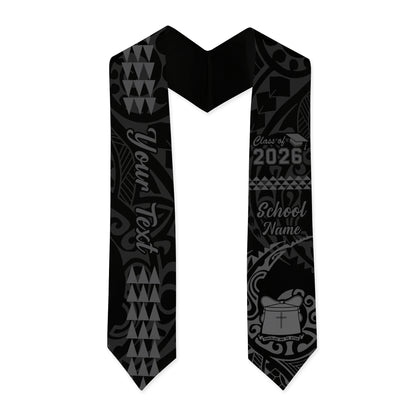 Tokelau Graduation Stole Custom Class 2026 Tribal Kakau Style