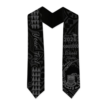 Tuvalu Graduation Stole Custom Class 2026 Tribal Kakau Style