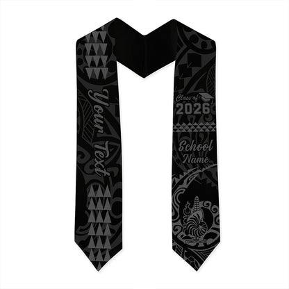 New Caledonia Graduation Stole Custom Class 2026 Tribal Kakau Style
