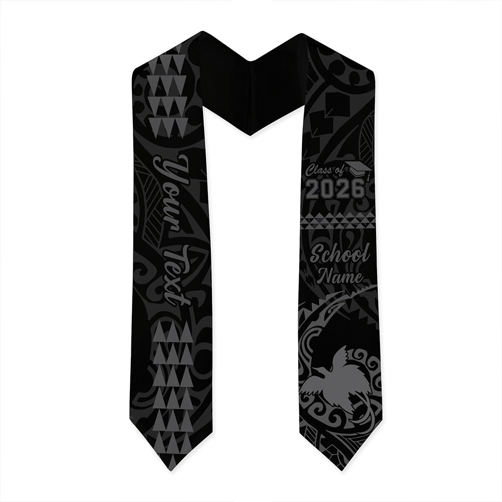 Papua New Guinea Graduation Stole Custom Class 2026 Tribal Kakau Style