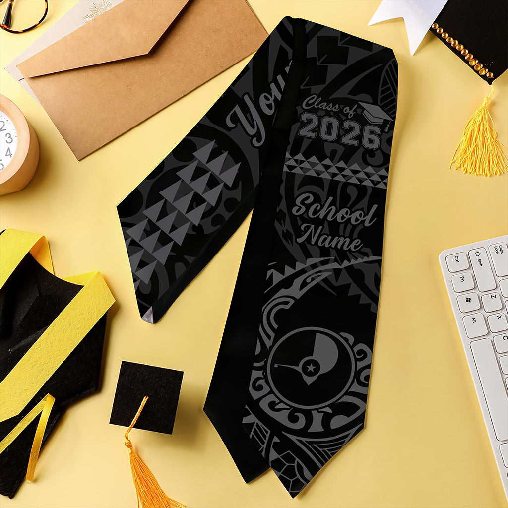 Yap State Graduation Stole Custom Class 2026 Tribal Kakau Style