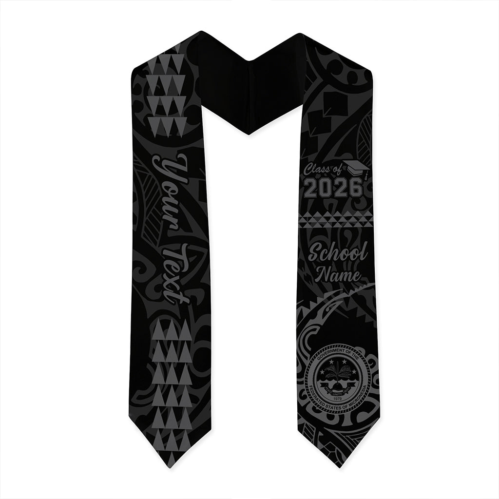 Federated States of Micronesia Graduation Stole Custom Class 2026 Tribal Kakau Style